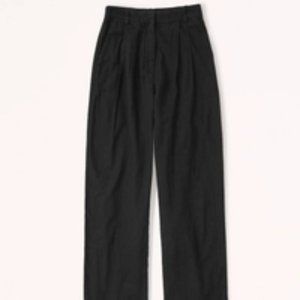 Abercrombie Linen-Blend Tailored Wide Leg Pant